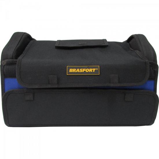 Bolsa Para Ferramentas 18 BOLSOS Azul/Preto BRASFORT por 0,00 à vista no boleto/pix ou parcele em até 1x sem juros. Compre na loja Mundomax!