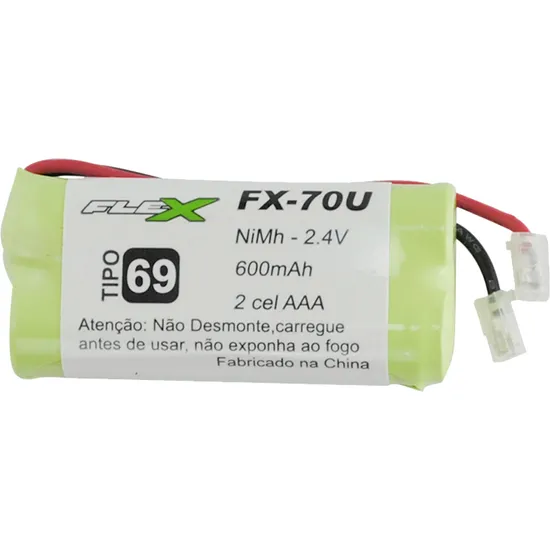Bateria Universal Telefone Sem Fio 2,4V AAA 600mAh FX-70U Flex por 21,99 à vista no boleto/pix ou parcele em até 1x sem juros. Compre na loja Mundomax!