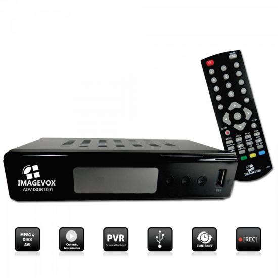 Conversor Digital HD SD e 1-Seg ADV-ISDBT01 Preto IMAGEVOX por 0,00 à vista no boleto/pix ou parcele em até 1x sem juros. Compre na loja Mundomax!