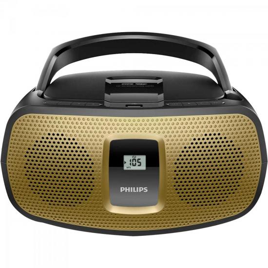 Rádio Portátil com CD Player/USB/MP3/FM/AM AZ392X/78 Preto e Dourado por 0,00 à vista no boleto/pix ou parcele em até 1x sem juros. Compre na loja Mundomax!