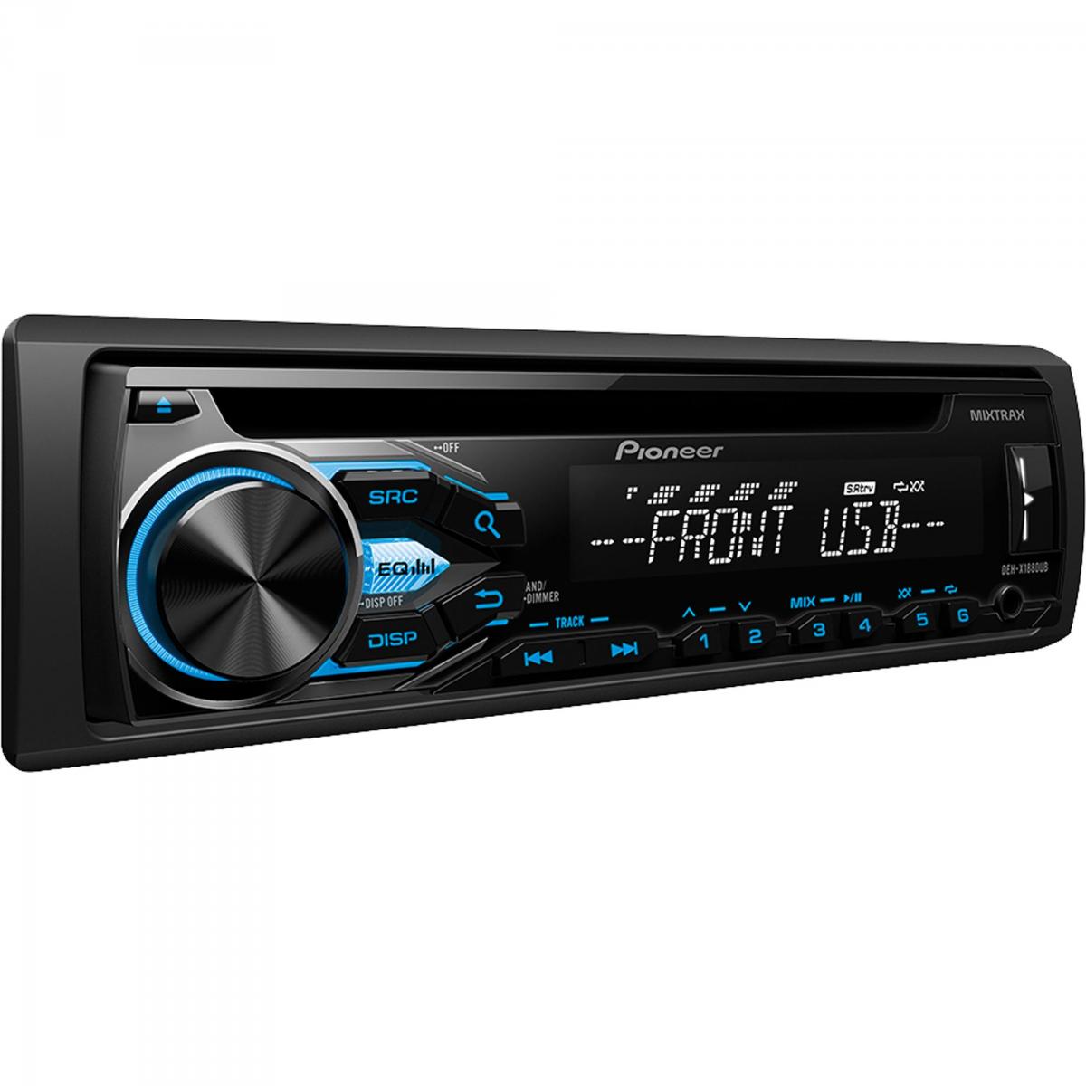 Auto Rádio CD/USB/AM/FM DEH-X1880UB Preto PIONEER - Mundomax