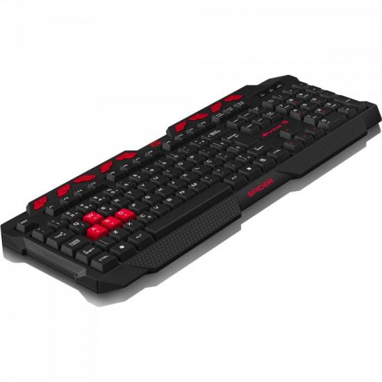 Teclado Gamer Multimídia SPIDER GK-704BK Preto/Vermelho FORTREK por 57,90 à vista no boleto/pix ou parcele em até 2x sem juros. Compre na loja Mundomax!
