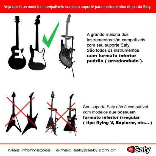 Suporte Para Instrumento de Cordas com Trava SGI-40 Preto SATY por 61,99 à vista no boleto/pix ou parcele em até 2x sem juros. Compre na loja Mundomax!