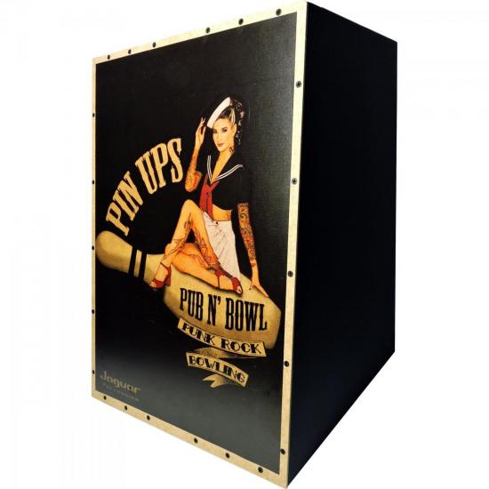 Cajon Eletroacústico Inclinado PIN-UP BOWLING K2-EQ-008 JAGUAR por 0,00 à vista no boleto/pix ou parcele em até 1x sem juros. Compre na loja Mundomax!
