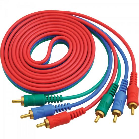 Cabo Vídeo Componente 3RCA Macho x 3RCA Macho CBVC0003 5M STORM por 0,00 à vista no boleto/pix ou parcele em até 1x sem juros. Compre na loja Mundomax!