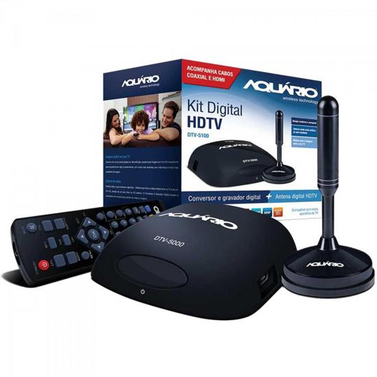 Kit Conversor Digital VHF/UHF/FM/HDTV DTV-5100 Aquário por 0,00 à vista no boleto/pix ou parcele em até 1x sem juros. Compre na loja Mundomax!