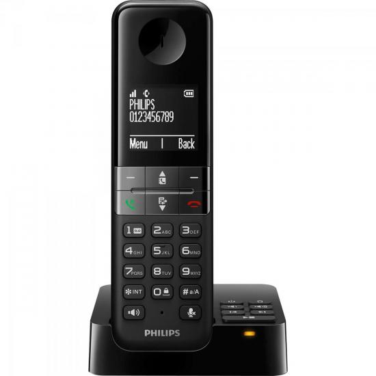 Telefone sem Fio com Identificador/Secretária/Viva-Voz D4551B/BR Preto por 0,00 à vista no boleto/pix ou parcele em até 1x sem juros. Compre na loja Mundomax!