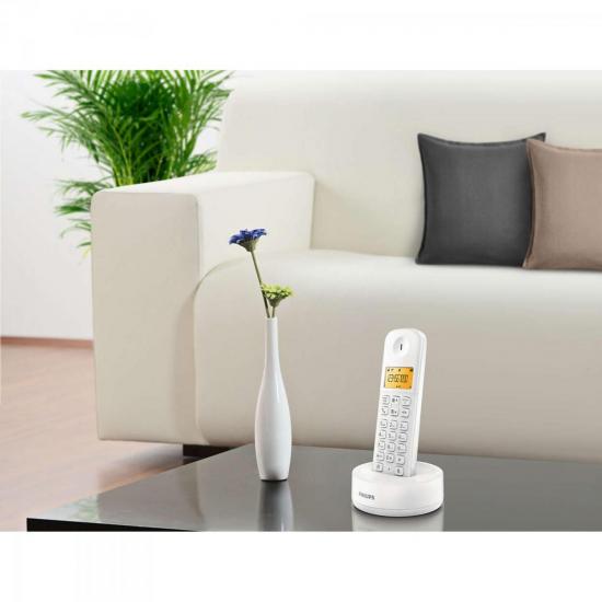Telefone sem Fio com ID D1301W/BR Branco PHILIPS por 0,00 à vista no boleto/pix ou parcele em até 1x sem juros. Compre na loja Mundomax!
