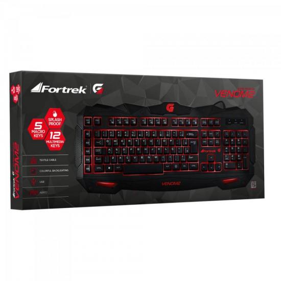 Teclado Gamer Multimídia SPIDER VENOM 2 GK-705 Preto/Vermelho