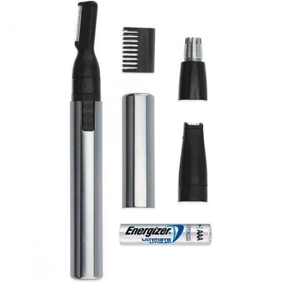 Mini Aparador de Pelos Faciais MICRO GROOMSMAN LITHIUM Cinza/Preto WAHL por 0,00 à vista no boleto/pix ou parcele em até 1x sem juros. Compre na loja Mundomax!