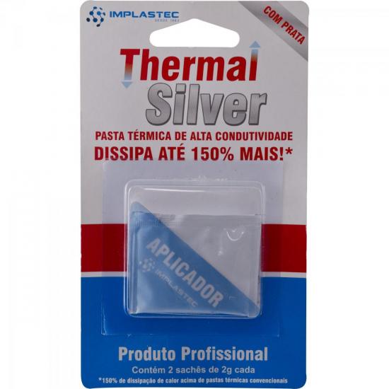 Kit Pasta Térmica com 2 Saches 2g THERMAL SILVER IMPLASTEC por 0,00 à vista no boleto/pix ou parcele em até 1x sem juros. Compre na loja Mundomax!