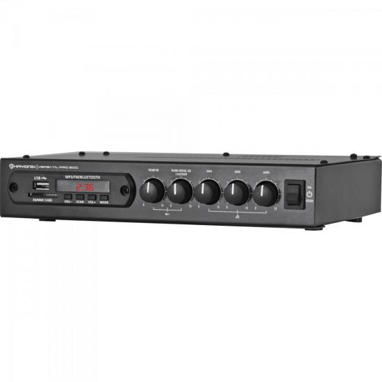 Amplificador 50W com Bluetooth VERSATIL PRO-500 Preto HAYONIK por 0,00 à vista no boleto/pix ou parcele em até 1x sem juros. Compre na loja Mundomax!