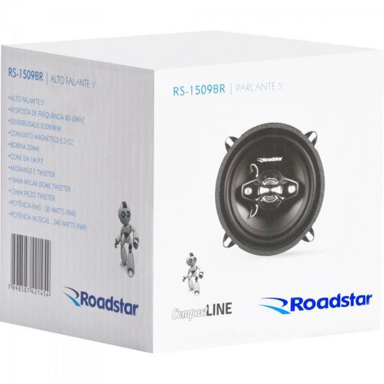 Kit Alto Falante Quadriaxial 5\" 120W RMS 4 Ohms RS-1509BR ROADSTAR por 0,00 à vista no boleto/pix ou parcele em até 1x sem juros. Compre na loja Mundomax!