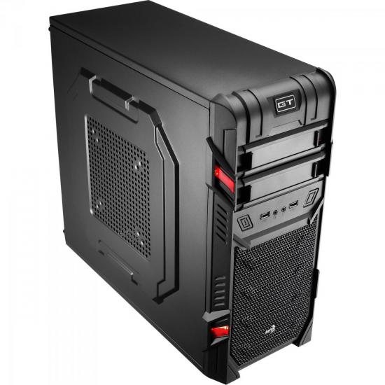 Gabinete Gamer Mid Tower GT BLACK EN52209 Preto AEROCOOL (59708)