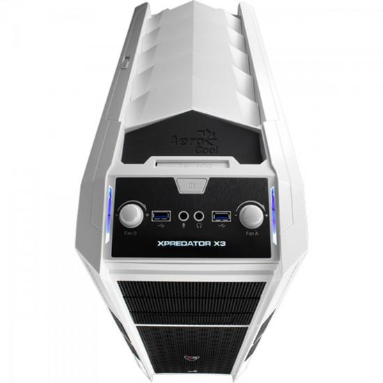 Gabinete Gamer Mid Tower XPREDATOR X3 EN57110 Branco AEROCOOL por 0,00 à vista no boleto/pix ou parcele em até 1x sem juros. Compre na loja Mundomax!