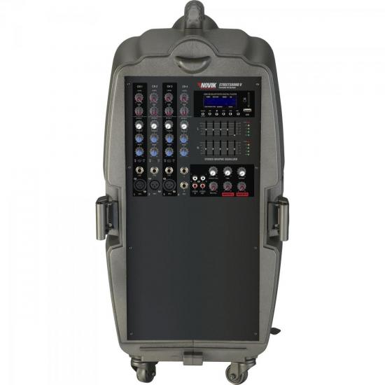 Sistema de Som Portátil STREETSOUND V Cinza NOVIK NEO por 0,00 à vista no boleto/pix ou parcele em até 1x sem juros. Compre na loja Mundomax!