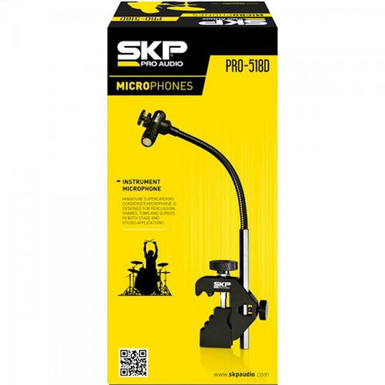 Microfone para Bateria e Percussões PRO-518D Preto SKP (59731)