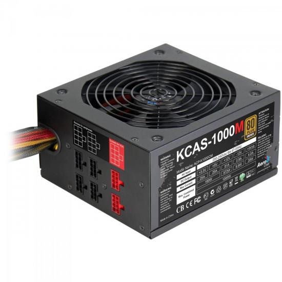 Fonte ATX s/Cabo 1000W KCAS EN53862 Preto AEROCOOL por 0,00 à vista no boleto/pix ou parcele em até 1x sem juros. Compre na loja Mundomax!