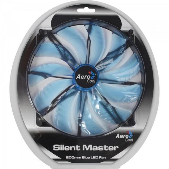 Cooler Fan 20cm SILENT MASTER LED EN55642 Azul AEROCOOL por 0,00 à vista no boleto/pix ou parcele em até 1x sem juros. Compre na loja Mundomax!