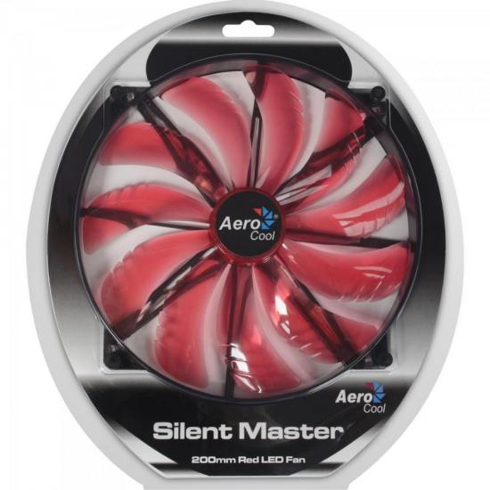 Cooler Fan 20cm SILENT MASTER LED EN55659 Vermelho AEROCOOL por 66,90 à vista no boleto/pix ou parcele em até 2x sem juros. Compre na loja Mundomax!