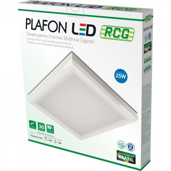 Plafon LED 25W 3L Bivolt 6000K LED LINE Branco RCG por 0,00 à vista no boleto/pix ou parcele em até 1x sem juros. Compre na loja Mundomax!