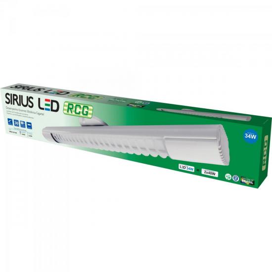 Luminária LED 34W 2L Bivolt 6000K SIRIUS Branca RCG por 0,00 à vista no boleto/pix ou parcele em até 1x sem juros. Compre na loja Mundomax!