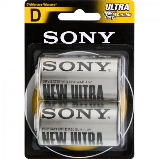 Pilha Zinco Carbono D ULTRA HEAVY DUTY SUM1-NUB2A SONY por 0,00 à vista no boleto/pix ou parcele em até 1x sem juros. Compre na loja Mundomax!