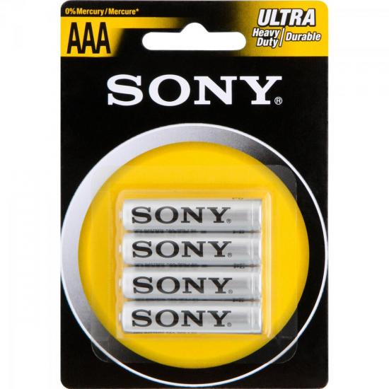 Pilha Zinco Carbono AAA ULTRA HEAVY DUTY R03-NUB4A SONY por 6,90 à vista no boleto/pix ou parcele em até 1x sem juros. Compre na loja Mundomax!