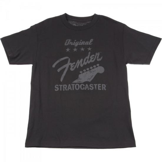 Camiseta ORIGINAL STRAT M Cinza Chumbo FENDER por 0,00 à vista no boleto/pix ou parcele em até 1x sem juros. Compre na loja Mundomax!