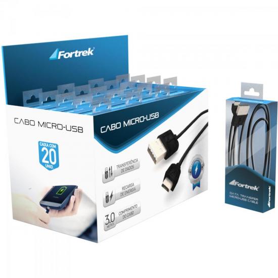 Cabo de Dados Micro USB 3m UMI-102/3.0BK Preto FORTREK por 6,90 à vista no boleto/pix ou parcele em até 1x sem juros. Compre na loja Mundomax!