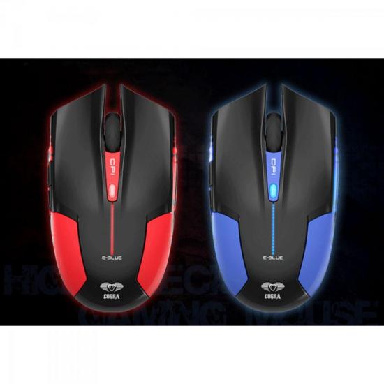 Mouse Gamer USB 1600DPI Cobra Type-M Preto/Azul E-BLUE por 0,00 à vista no boleto/pix ou parcele em até 1x sem juros. Compre na loja Mundomax!