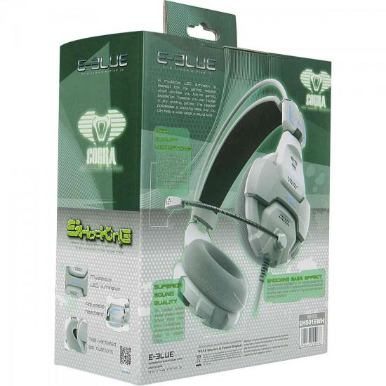Headset Gamer COBRA 707 Branco E-BLUE por 0,00 à vista no boleto/pix ou parcele em até 1x sem juros. Compre na loja Mundomax!
