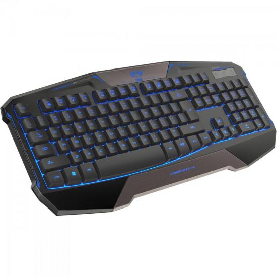 Teclado Gamer USB COBRA COMMANDER Preto E-BLUE por 0,00 à vista no boleto/pix ou parcele em até 1x sem juros. Compre na loja Mundomax!