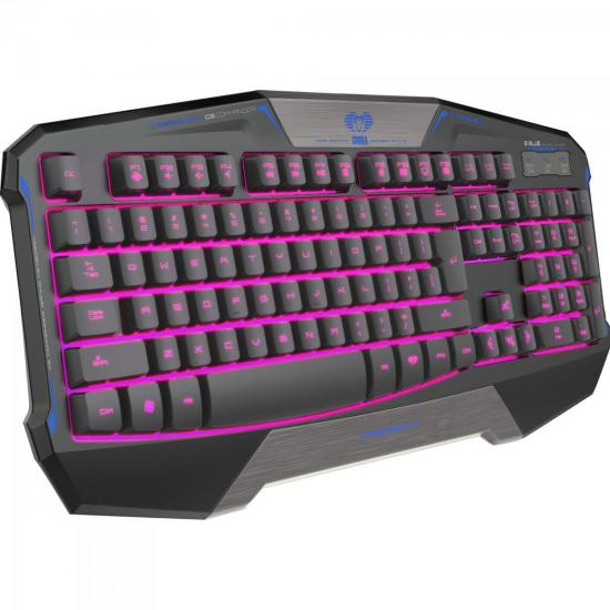 Teclado Gamer USB COBRA COMMANDER Preto E-BLUE por 0,00 à vista no boleto/pix ou parcele em até 1x sem juros. Compre na loja Mundomax!