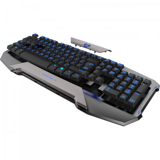 Teclado Gamer USB COBRA COMMANDER Preto E-BLUE por 0,00 à vista no boleto/pix ou parcele em até 1x sem juros. Compre na loja Mundomax!