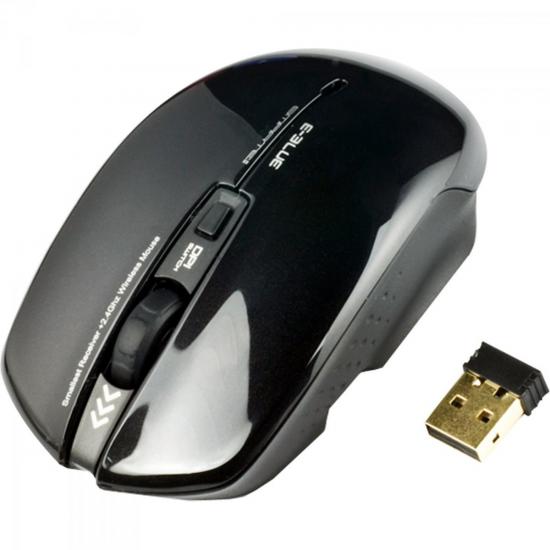 Mouse Wireless USB 1800 DPI SMARTE II Preto E-BLUE por 0,00 à vista no boleto/pix ou parcele em até 1x sem juros. Compre na loja Mundomax!