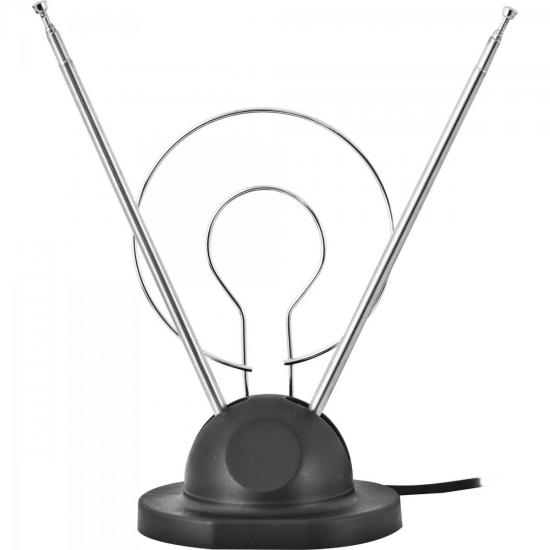 Antena Dupla Com Base UHF/VHF/FM Interna HTUV-201 Preta HYX por 0,00 à vista no boleto/pix ou parcele em até 1x sem juros. Compre na loja Mundomax!