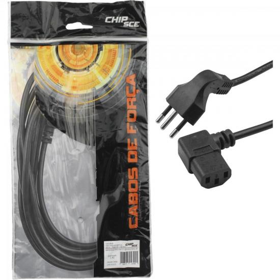Cabo de Força Para Computador 90° 1,5m TRIPOLAR Preto CHIP SCE por 0,00 à vista no boleto/pix ou parcele em até 1x sem juros. Compre na loja Mundomax!