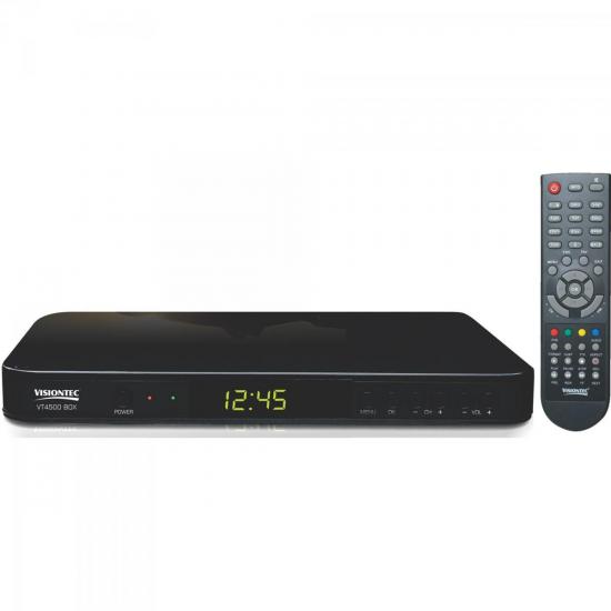 Conversor + Receptor de Parabólica AnadigHD VT-4500 BOX Preto VISIONTEC por 0,00 à vista no boleto/pix ou parcele em até 1x sem juros. Compre na loja Mundomax!