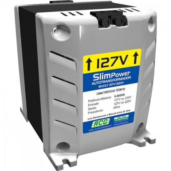 Autotransformador 127/220VAC 5000VA SLIM POWER Branco RCG por 0,00 à vista no boleto/pix ou parcele em até 1x sem juros. Compre na loja Mundomax!