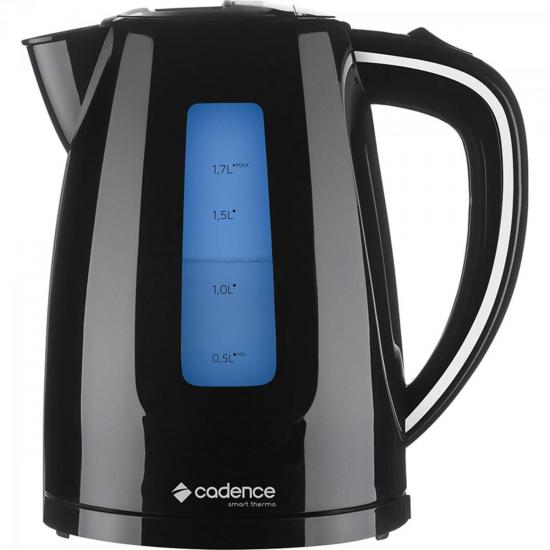 Chaleira Elétrica Smart Thermo 1,7L 110V CEL360 Preto CADENCE por 0,00 à vista no boleto/pix ou parcele em até 1x sem juros. Compre na loja Mundomax!