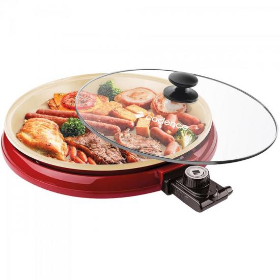 Grill Ceramic Pan 110V GRL350 Vermelho CADENCE por 0,00 à vista no boleto/pix ou parcele em até 1x sem juros. Compre na loja Mundomax!