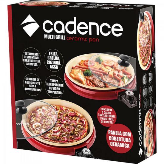 Grill Ceramic Pan 220V GRL350 Vermelho CADENCE por 0,00 à vista no boleto/pix ou parcele em até 1x sem juros. Compre na loja Mundomax!