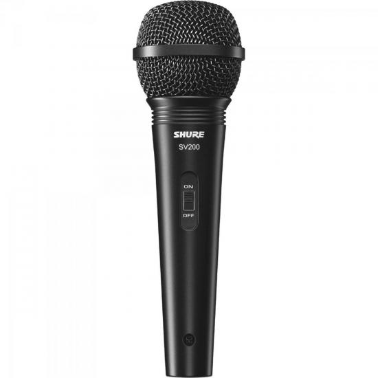 Microfone de Mão Multifuncional Com Fio SV200 Preto SHURE (60439)