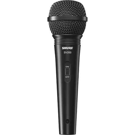 Microfone de Mão Multifuncional Com Fio SV200 Preto SHURE (60439)