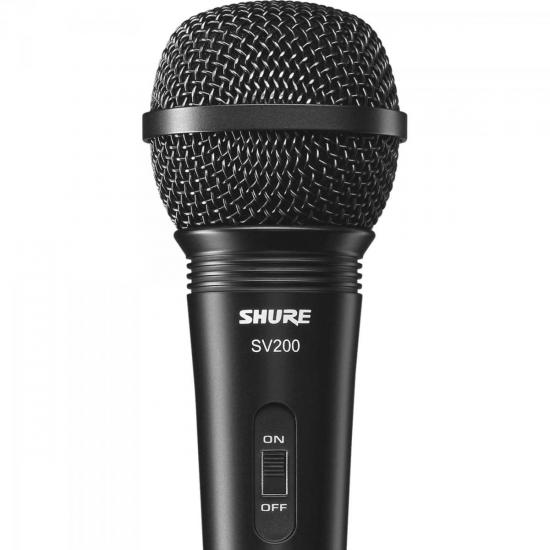 Microfone de Mão Multifuncional Com Fio SV200 Preto SHURE por 357,00 à vista no boleto/pix ou parcele em até 10x sem juros. Compre na loja Mundomax!
