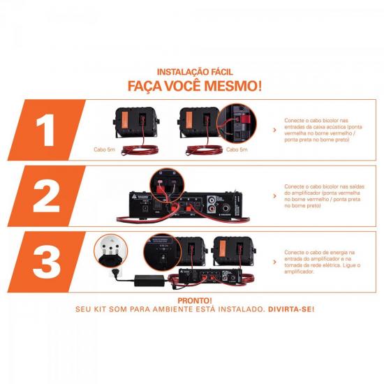 Kit Som Ambiente 200W Musical AMBIENCE 2000 Preto HAYONIK por 657,99 à vista no boleto/pix ou parcele em até 10x sem juros. Compre na loja Mundomax!
