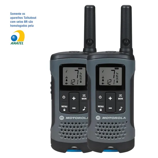 Rádio Comunicador Talkabout Motorola T200BR 32km Cinza por 479,99 à vista no boleto/pix ou parcele em até 10x sem juros. Compre na loja Mundomax!