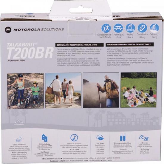 Rádio Comunicador Talkabout Motorola T200BR 32km Cinza por 479,99 à vista no boleto/pix ou parcele em até 10x sem juros. Compre na loja Mundomax!