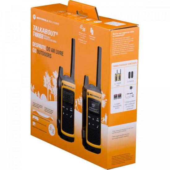 Rádio Comunicador Talkabout 35km T400BR Amarelo MOTOROLA por 599,99 à vista no boleto/pix ou parcele em até 10x sem juros. Compre na loja Mundomax!